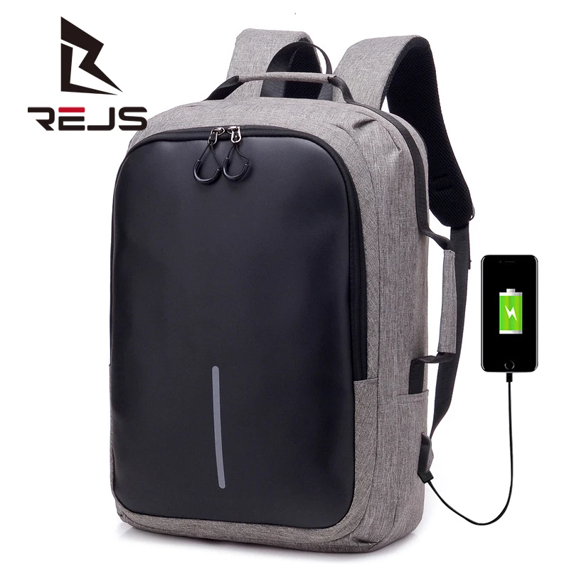 

REJS LANGT Business Backpack with Charging Fit 15.6 Inch Laptop Backpacks Men Casual Waterproof Travel Bag School Mochila Sac