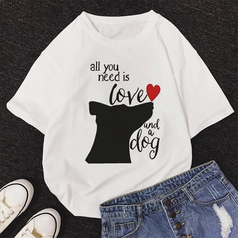 Все что вам нужно это футболка с принтом Love Und A Dog Женская Повседневная милым
