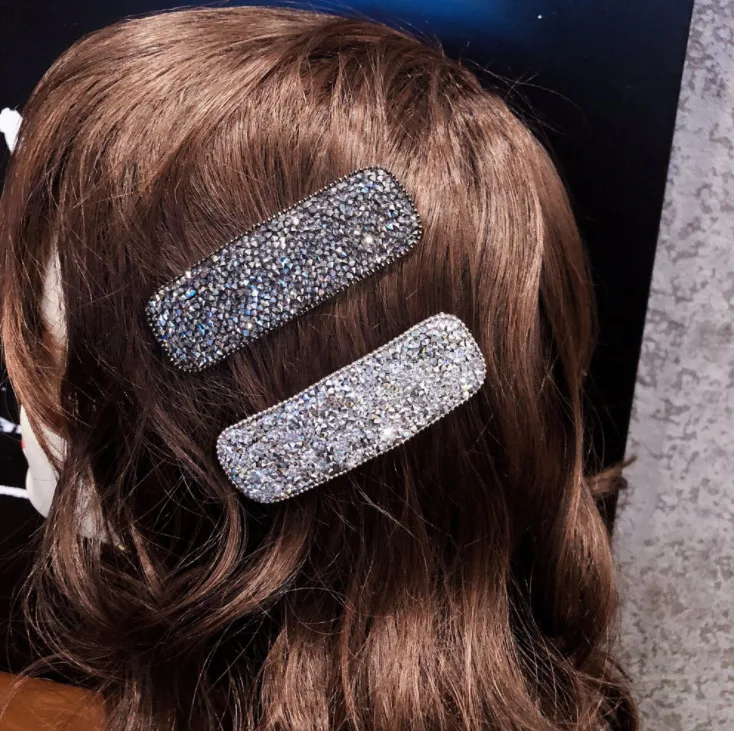 Женская заколка для волос с кристаллами в Корейском стиле элегантные квадратные