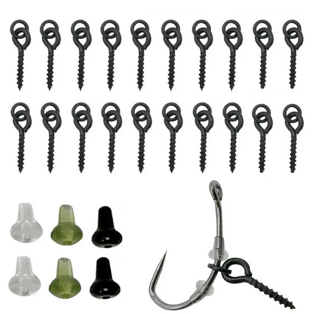 

20Pcs Carp Rig Ring Stop with 20Pcs Boilie Bait Screw Fishing Accessories Kit Hole Fine Workmanship