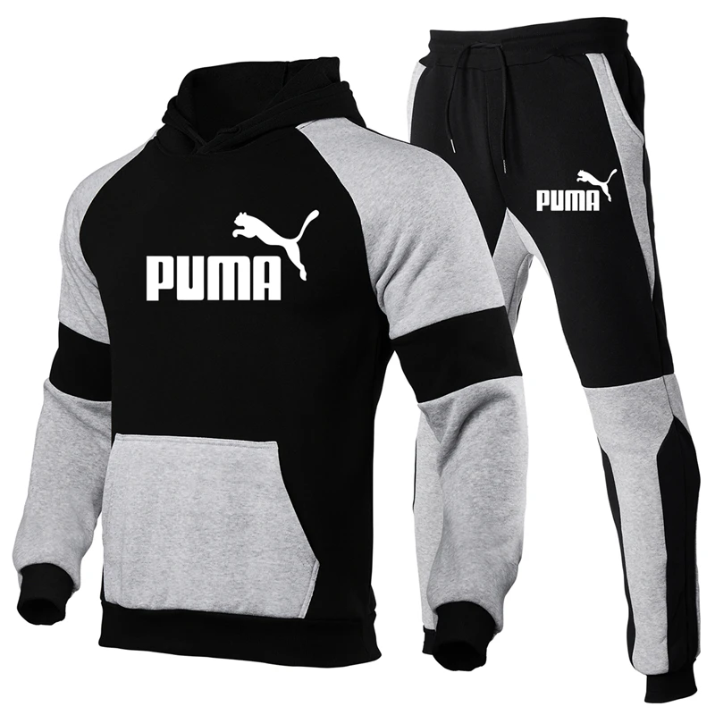 

PUMN Hot Brand Men's Sportswear Set Thick Warm Hooded Sportswear Fashion Brand 2021 Men's Sportswear