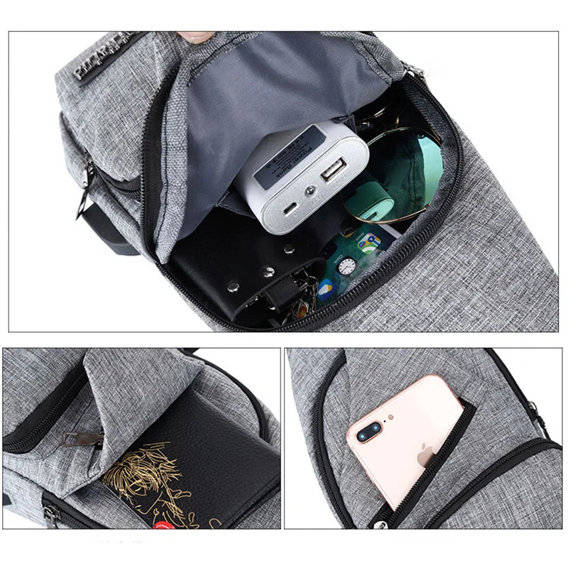 Новая женская тканевая нагрудная сумка KUBUG с usb зарядкой в Корейском стиле