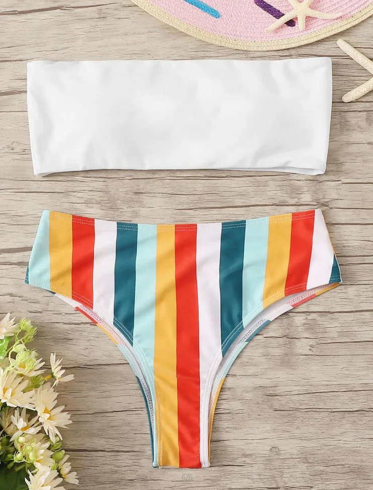 AIUJXK 2021 с открытыми плечами в полоску ванный комплект женские летние пикантные