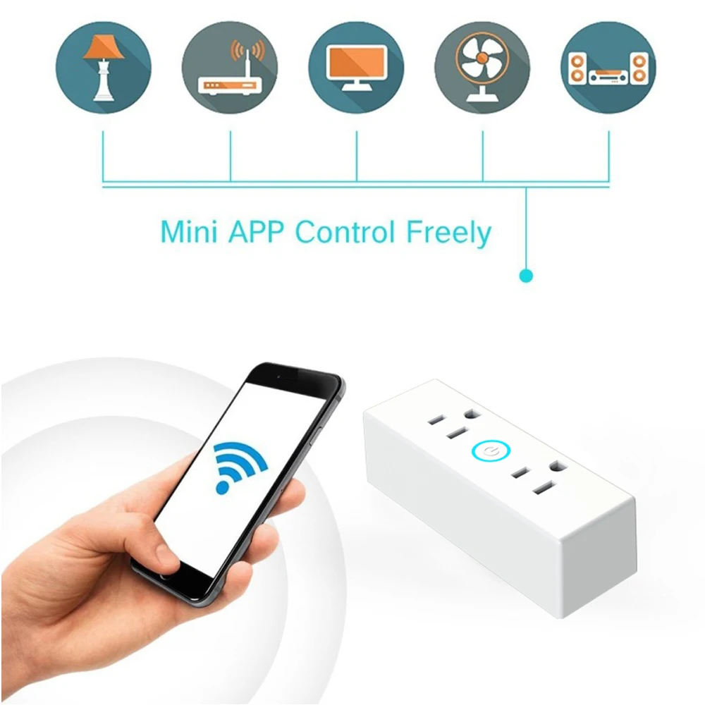 Умный Wifi сетевой фильтр, защита от перенапряжения, несколько разъемов, голосовое управление для Amazon Echo Alexa's Google Home Timer