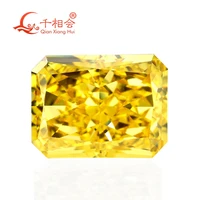 12x16mm yellow color rectangle shape radiant brilliant crushed ice cut cubic zirconia loose stone cz stone