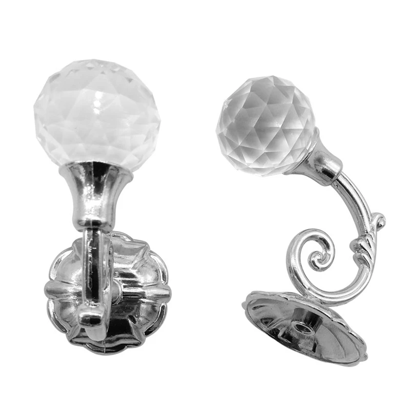 4 PCS Clear Crystal Curtain Holdbacks Wall Mounted Tassel Tieback Hook Drapery Tiebacks Clothes Coat Hat Towel Hanger Ho | Дом и сад