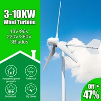 free energy windmill 3kw 5kw 10kw horizontal wind turbine generator 48v 96v 120v 220v 380v low rpm for home farm boat use