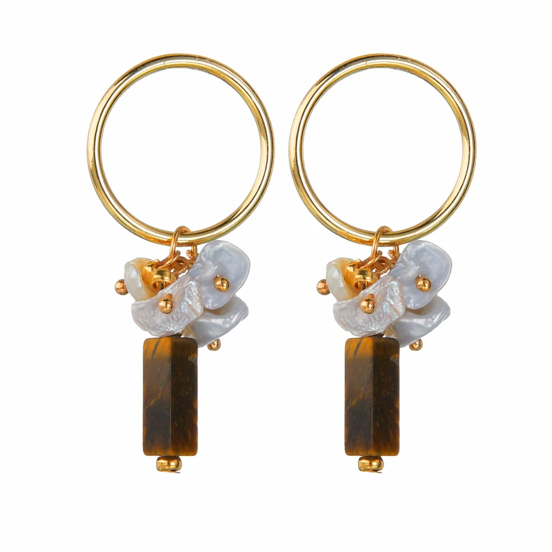 Богемные серьги из натурального пресноводного жемчуга для женщин натуральный