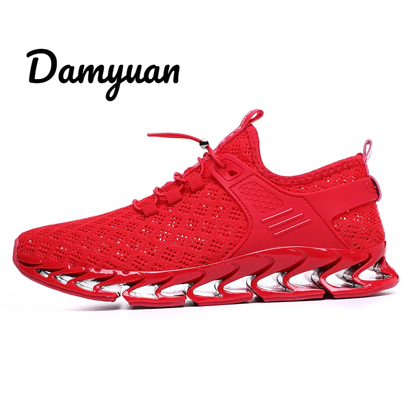 Красный Damyuan/; модная классическая обувь для мужчин; комфортная дышащая обувь без кожи; Повседневная Легкая однотонная обувь с лезвием - Цвет: Красный