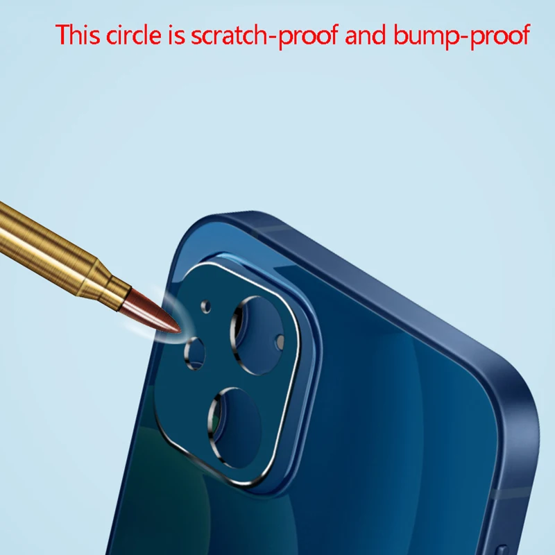 

for iPhone 12 Camera Lens Protector Metal Frame Tempered Glass Screen Protector Rear Camera Films