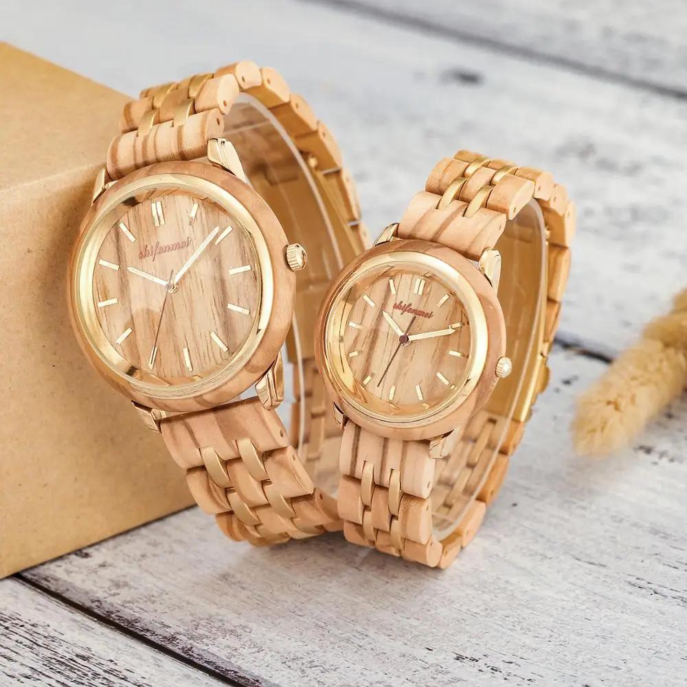 

Парные часы для влюбленных, роскошные деревянные часы, мужские модные деревянные ЖЕНСКИЕ НАРЯДНЫЕ часы, подарки на день Святого Валентина, ...