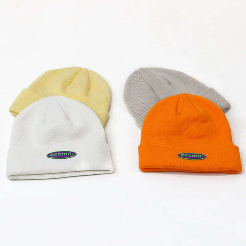 

2022 New Winter Windproof Hat Letters Standard Knitted Hat Outing Pullover Warm Hat for Women Beanie Chapeau Female Bonnet