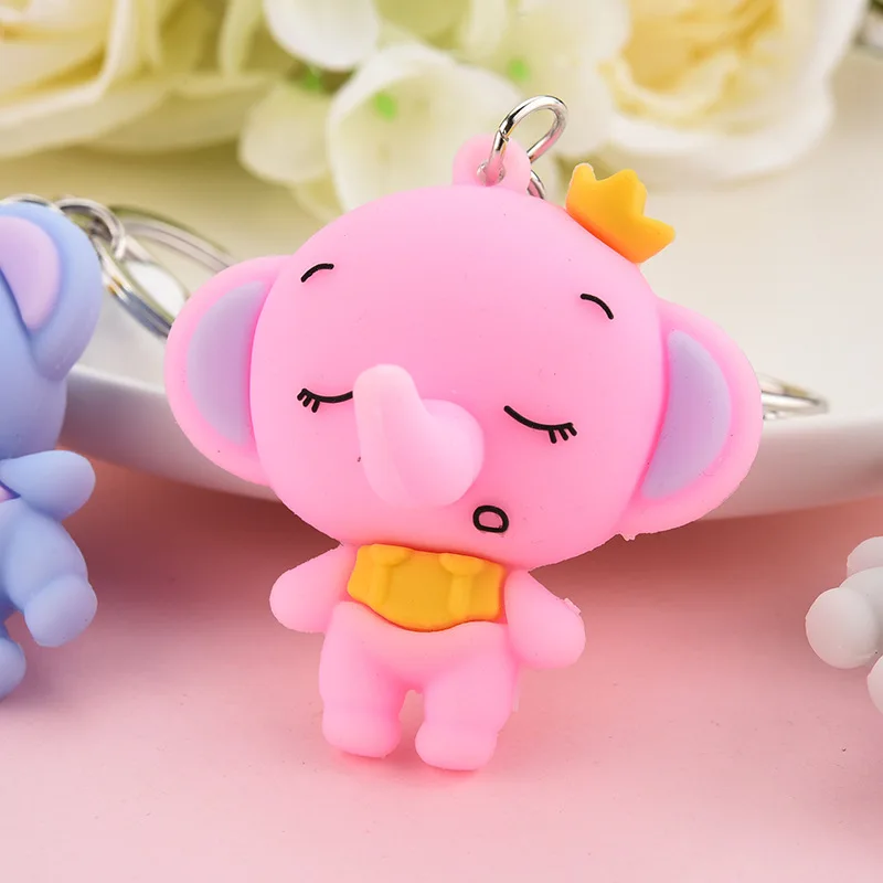 ПВХ мягкий резиновый брелок для ключей со слоном автомобиля новая пара