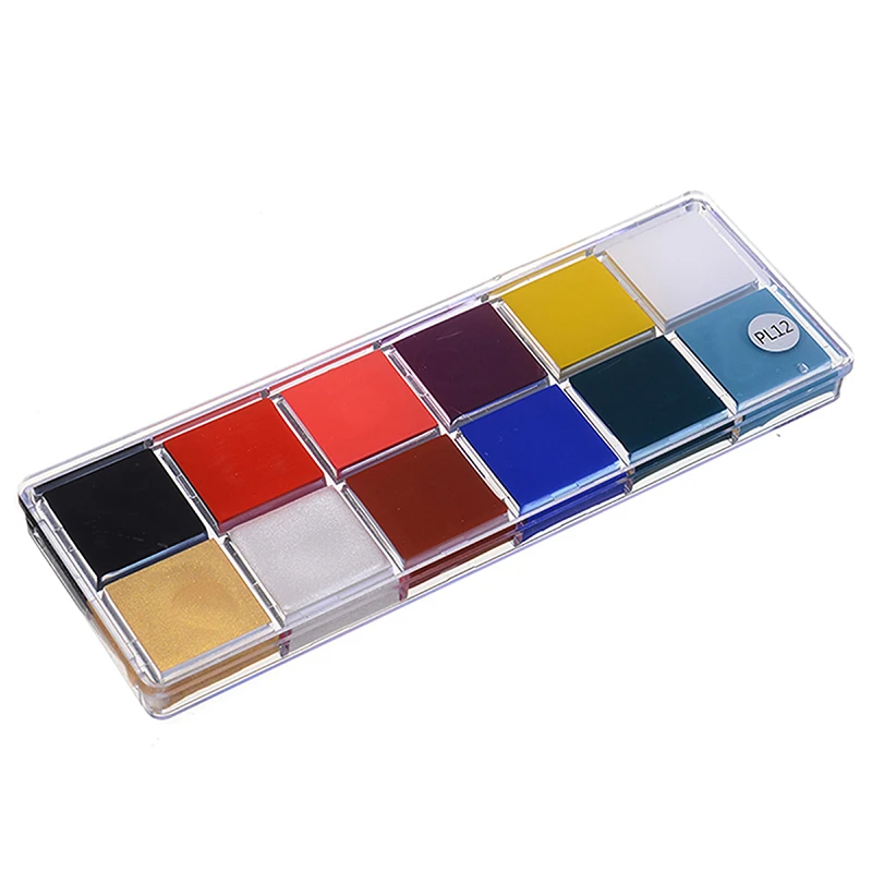 

Halloween 12 Colors Face Body Art Paint Oil Painting Art Make Up Set Cosmetic Kit Halloween Party