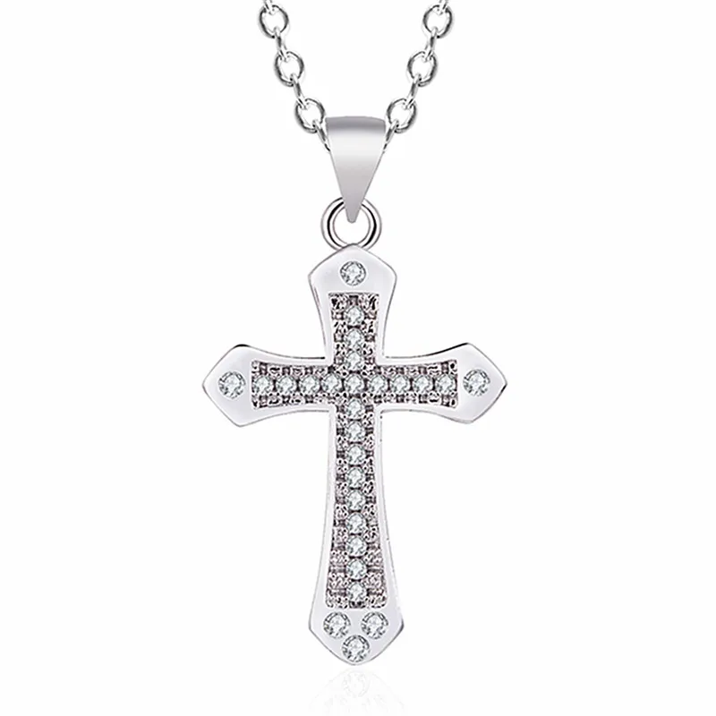 

Classic Golden Cross Pendant Necklace Female Choker Accessories Vintage Silver Plated Chain Necklace Women Jewelry Neck Bijou