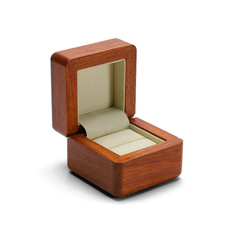 Beige ring box DIGU на заказ Роскошные ювелирные изделия дисплей коробки деревянный набор колец кулон браслет красота коробки ювелирных изделий - Цвет: Beige ring box