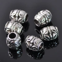20pcs tibetan silver color 10x8 5mm metal oval shape loose spacer beads lot for jewelry making diy crafts findings 56