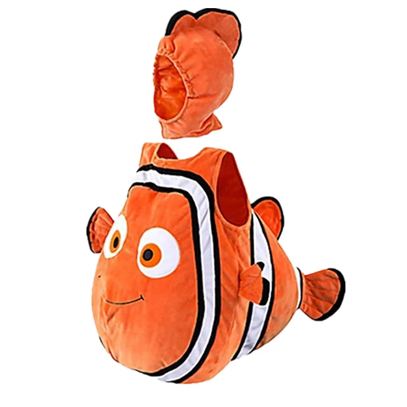 3-10Y Children's Halloween Nemo Cosplay Hooded Costume Anime Finding Heroes Adventure Party Jumpsuit |