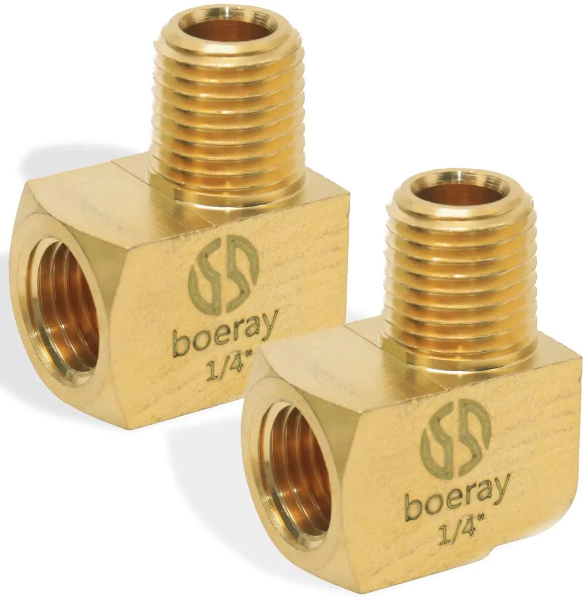 Латунный фитинг 2шт угловой патрубок 90 градусов для улицы наружная труба 1/4 дюйма