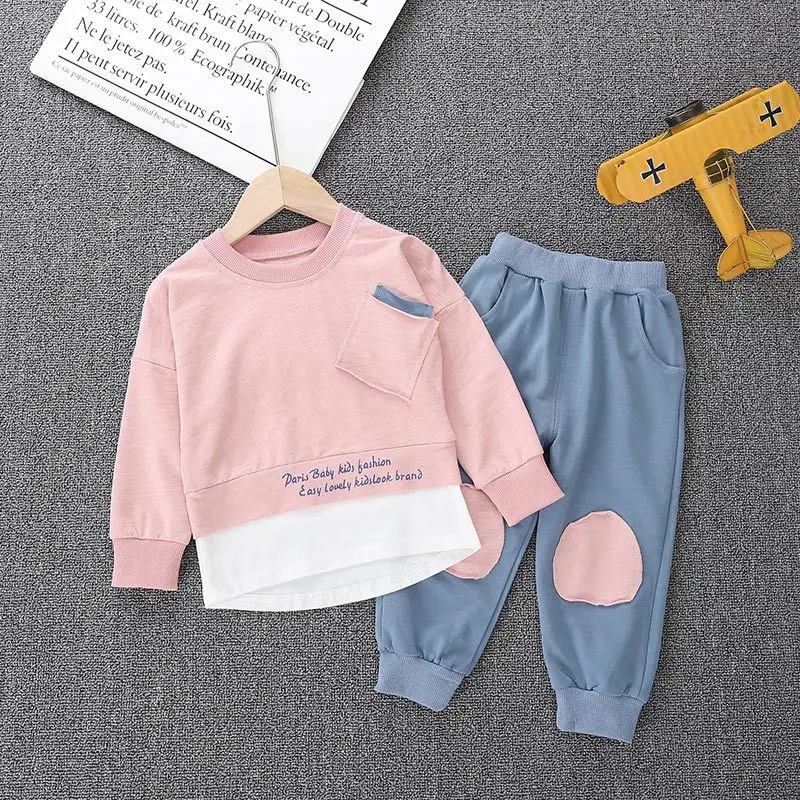 

Spring baby boys girls clothing set kids tops pant tracksuits for newborn baby boy girls outfits Pullover overalls clothes sets