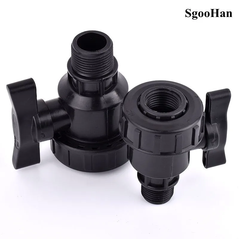 1 шт. 1/2 дюйма ~ 2 шар из НПВХ с внутренней и наружной резьбой аквариумный клапан
