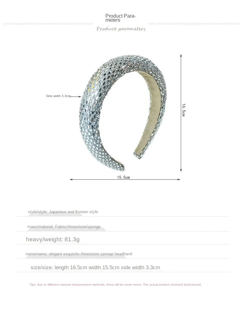 

European women fashion super flash diamond hair accessories temperament full diamond Sequin hairpin personality sponge Headband