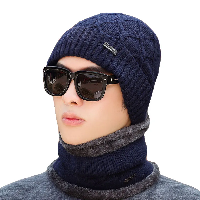 Брендовая Зимняя шляпа вязаная шапка шарф Skullies Beanies мужские зимние шапочки для