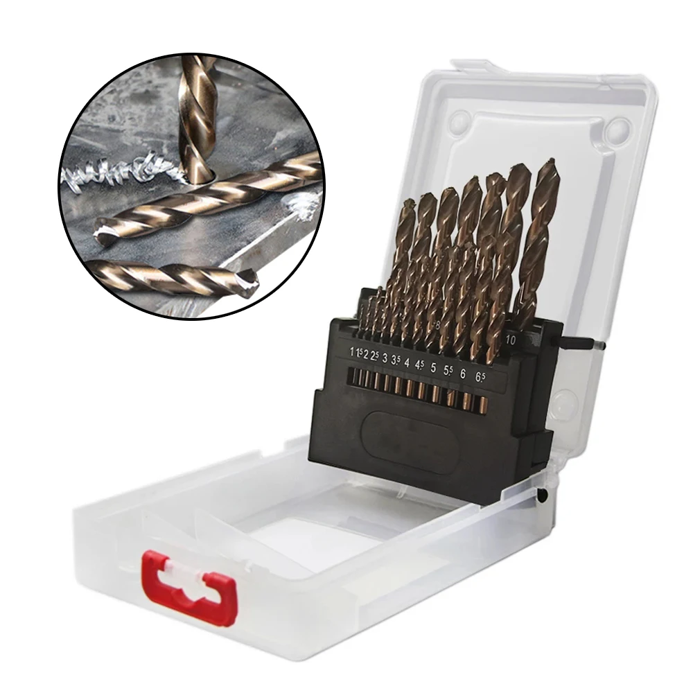 Кобальтовые сверла 19 шт. набор спиральных Сверл из быстрорежущей стали M42