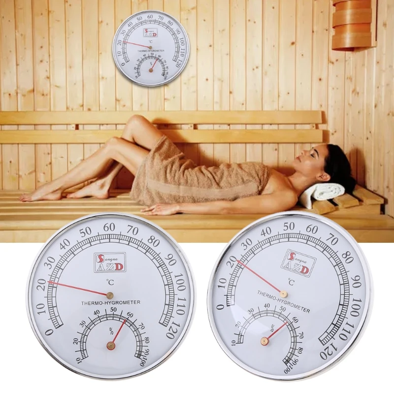 

Sauna Thermometer metal Case Steam Sauna Room Thermometer Hygrometer Bath And Sauna Indoor Outdoor Used Dropshipping