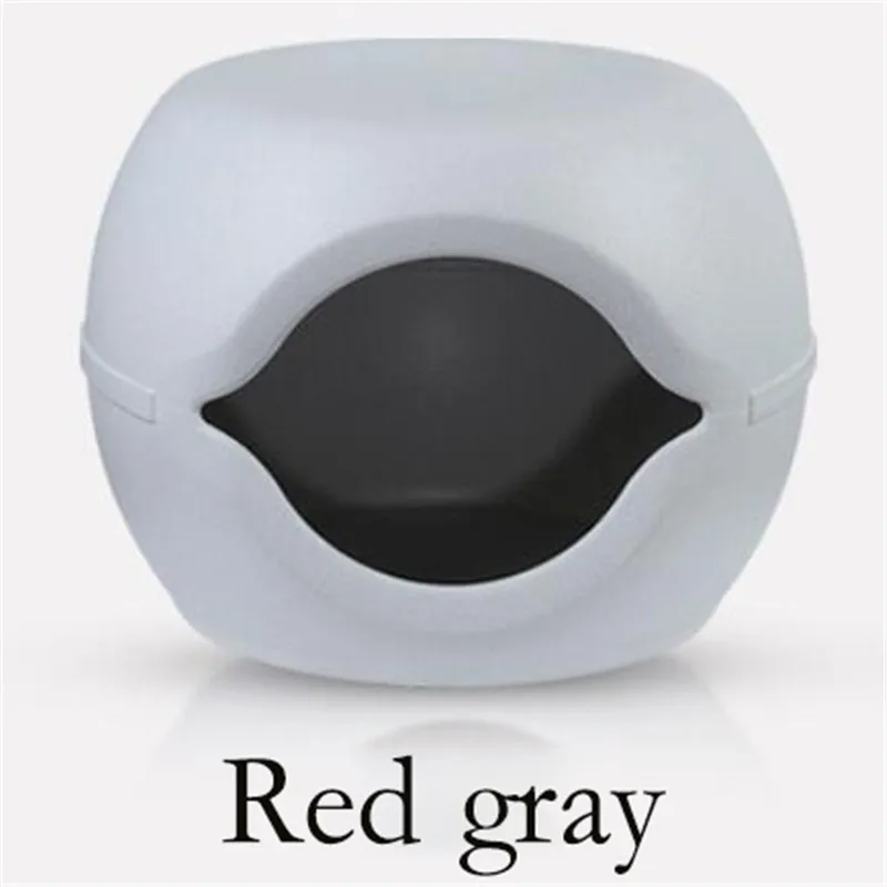 red gray HE, креативный, четыре сезона, сетка, красная вилла, полузакрытый пластиковый круглый табурет, вилла, подстилка, гнездо для собак и кошек - Цвет: red gray