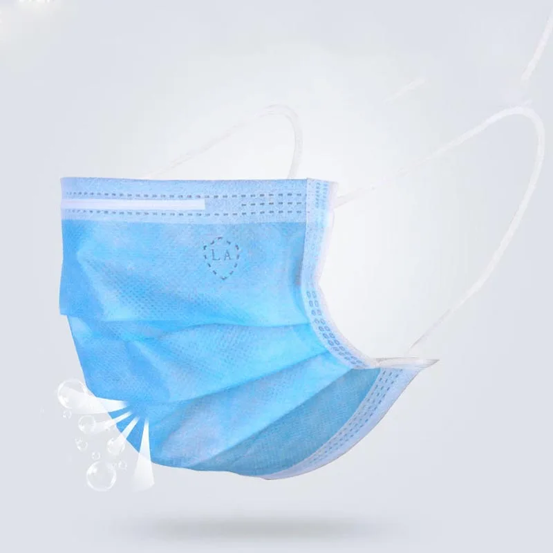 Оптовая продажа унисекс 60 шт. Синяя Маска для лица с защитой от пыли нетканый