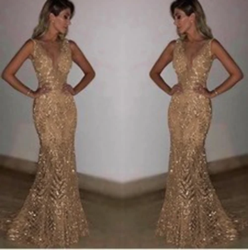 Длинное блестящее вечернее платье CACARE рождественское вечеринка свадьба золотой