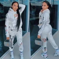 sportsuit women streetwear tracksuits hip hop casual two pieces set hoodie sweatshirt and sweatpants activewear matching set