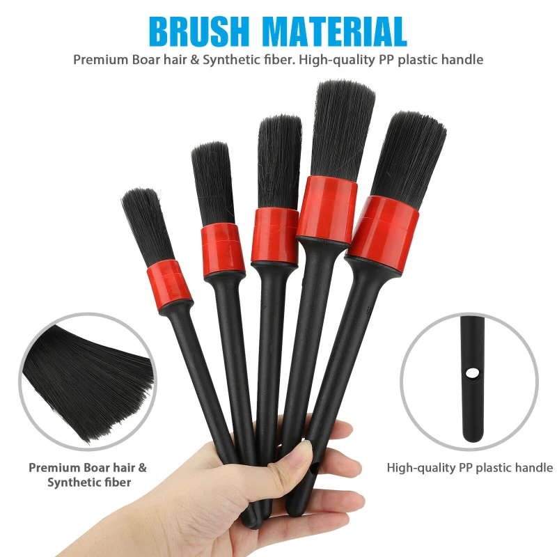

Car Detailing Brush Kit Boar Hair Vehicle Auto Engine Wheel Clean Brushes Set Cleaning Brushes Power Scrubber Drill Brush Tools