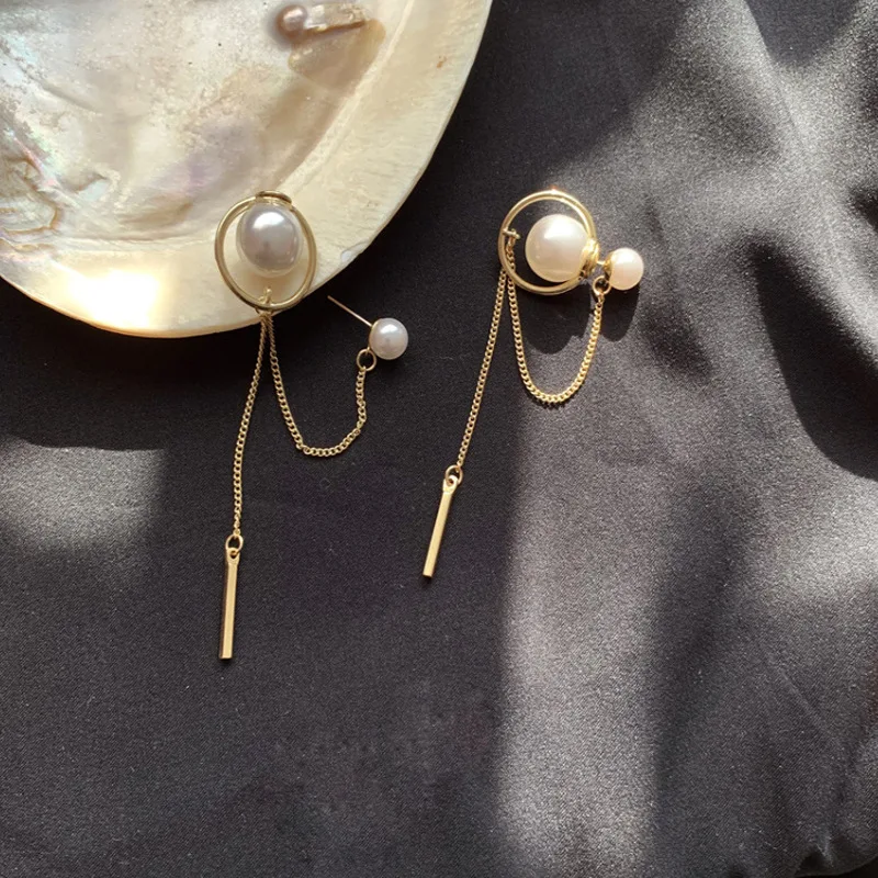 Модные корейские длинные висячие серьги люкс для женщин офисные женские с