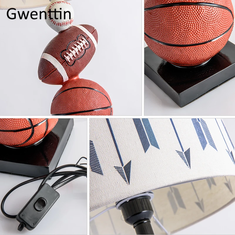 Современные баскетбольные футбольные настольные лампы для гостиной спальни