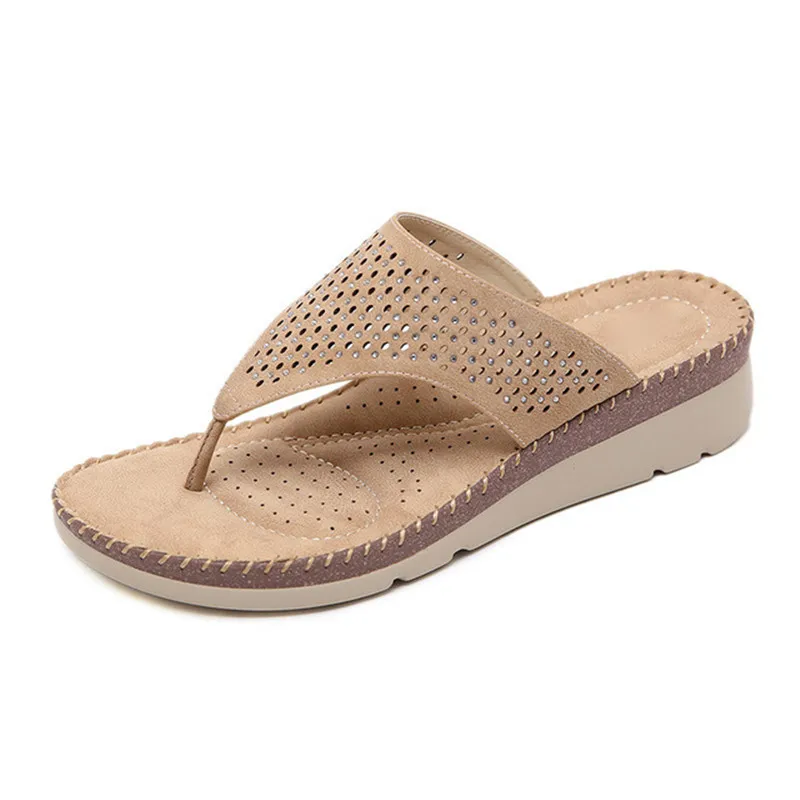Шлепанцы yaerniwomen женские пляжные танкетка летняя обувь большие размеры
