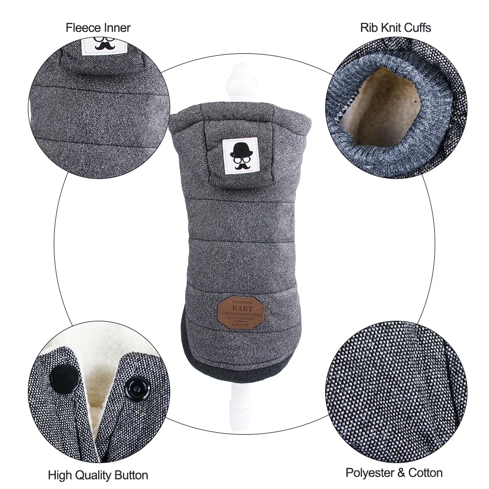 Флисовые Толстовки для собак пальто зимы теплые рубашки одежда домашних