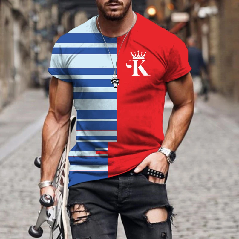 

Summer 2021 New T-shirt Trend 3D Pattern Casual and Comfortable Large Loose Short Sleeve Fashion Package T-shirts Men's Oversize