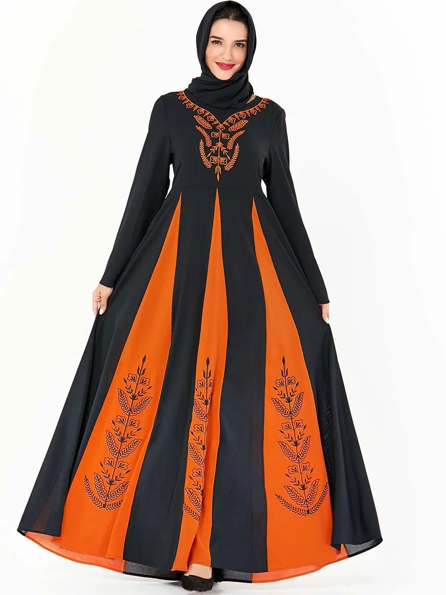4XL и верхом гармошкой Цвета: чёрный женские мусульманские платья Национальный