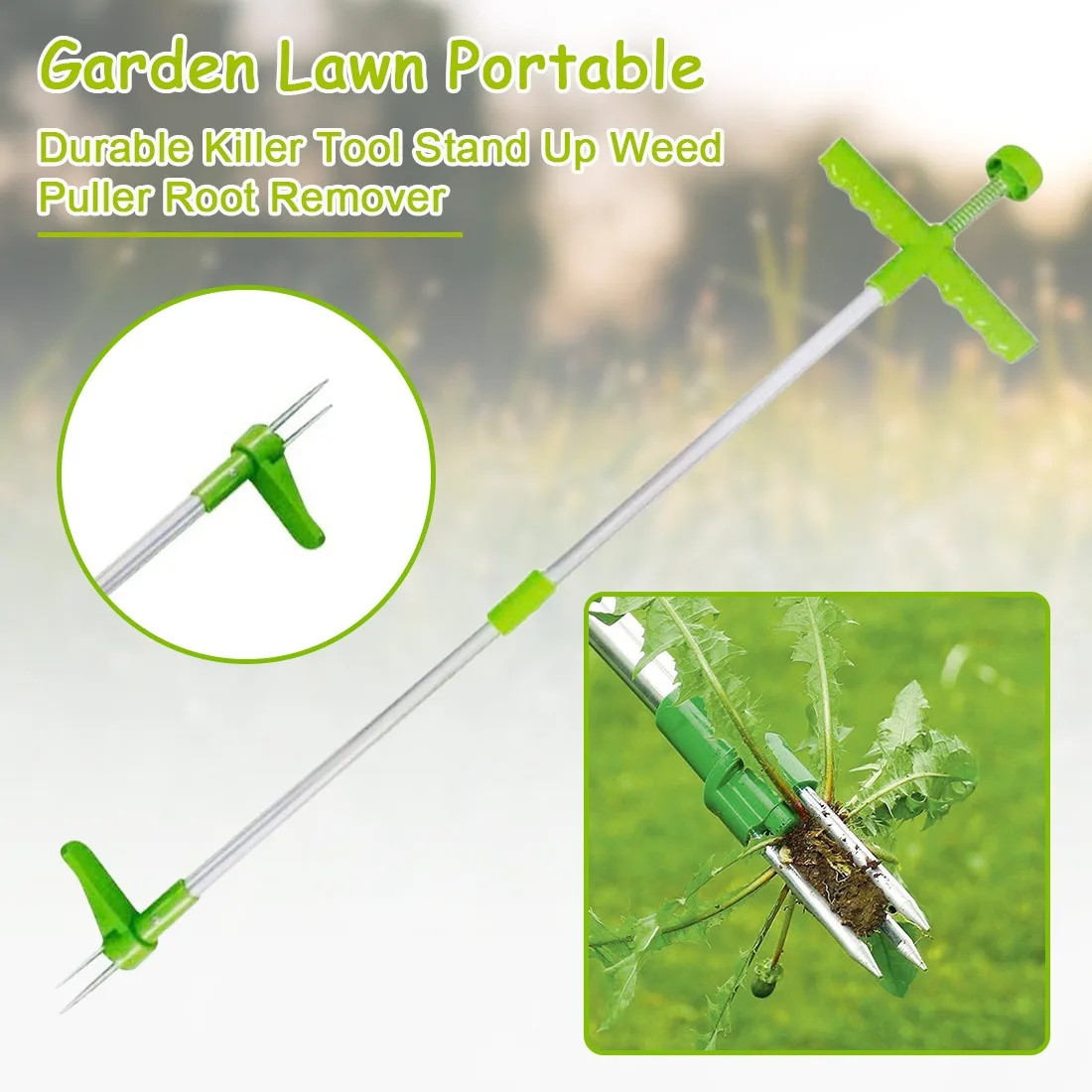 

Long Handle Weeder Portable Garden Lawn Root Glass Remover Aluminum Weed Puller Removable Planting Elements Garden Hand Tools