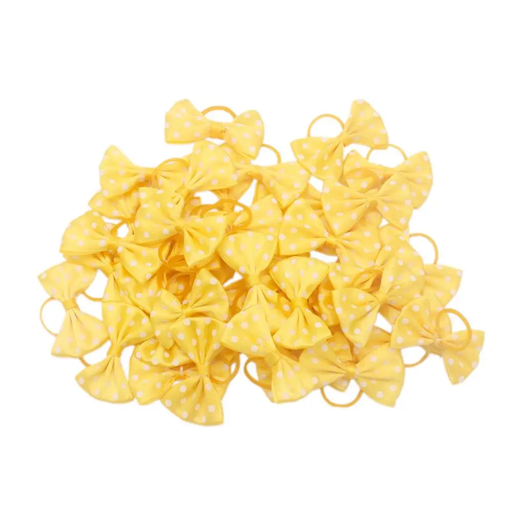 50 шт./лот в горошек собачьи банты длинные волосы щенки собаки уход за домашними