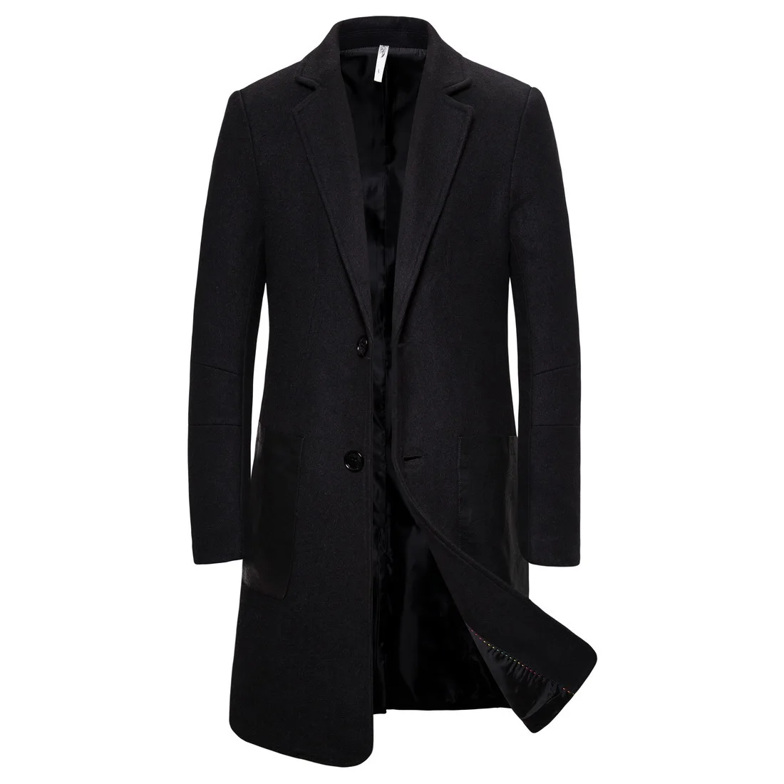 

Asian Size Men Wool Coats Fashion Casual Men's Cloth Mid-length Jacket