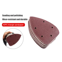 40pcsset 5 hole triangular sandpapers sheets mixed grit self adhesive delta sanding polishing pads abrasive tools