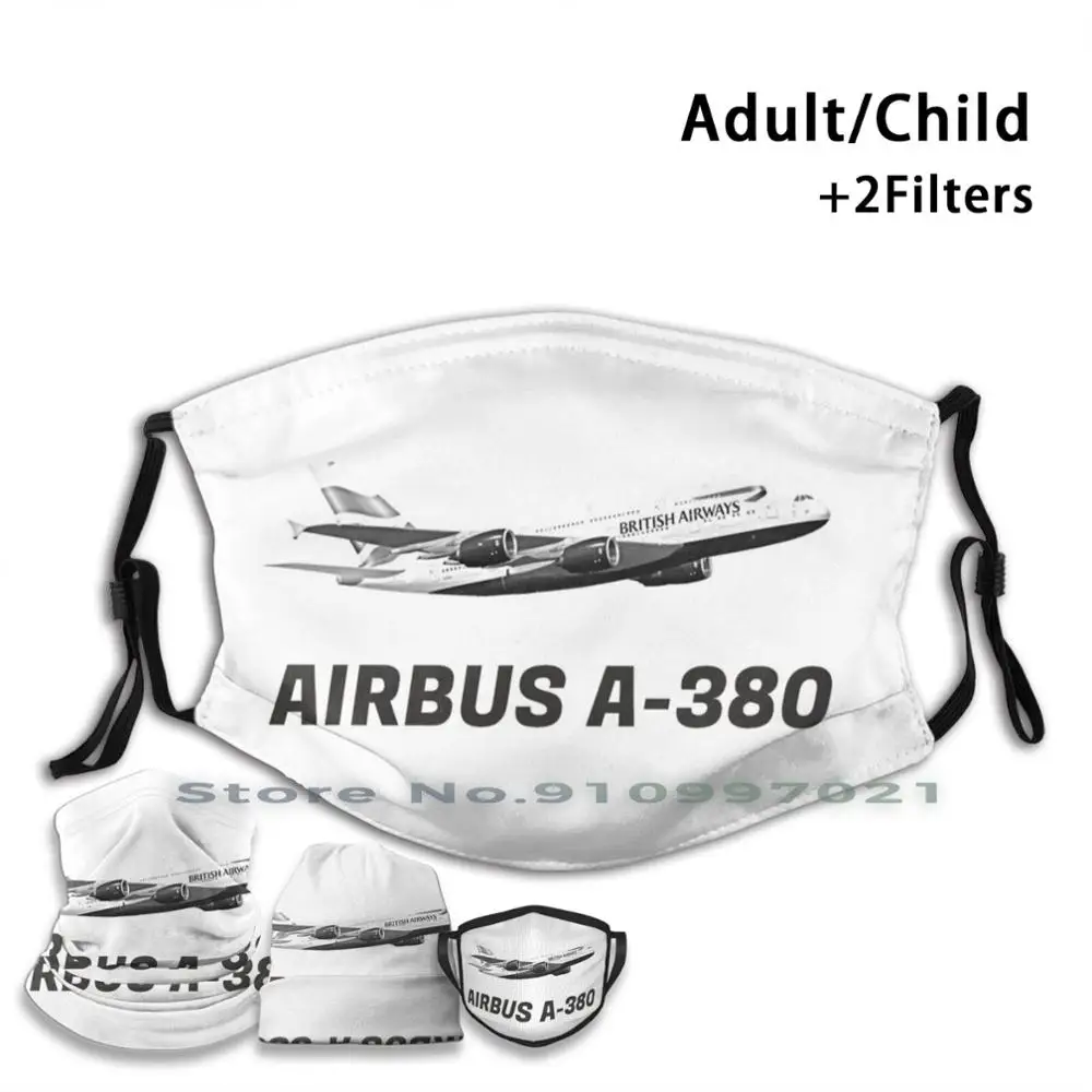 Аэробус A380 принт Pm2.5 фильтр многоразовые лицевая маска для детей и взрослых A 380