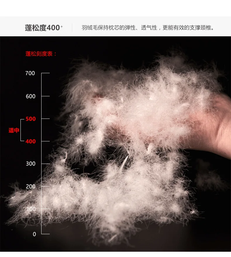 

Home neck Sleeping Pillow 100% cotton face 95% goose feather +5% goose down light beige Pillow Zero Pressure Neck Health 48*74cm