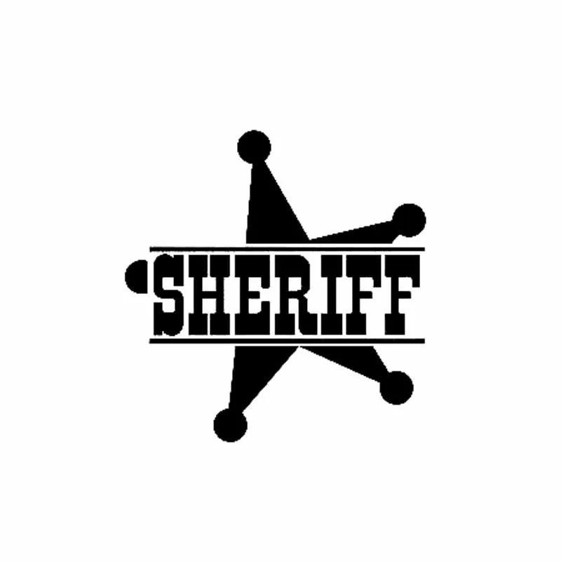 

Funny Car Stickers Star PVC Decals Sheriff Black/silver 13.2cm * 13.7cm