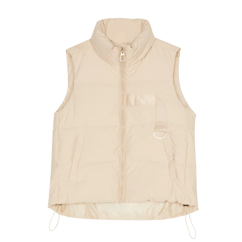 Женский жилет-стойка зимняя теплая плотная Повседневная ветровка однотонная