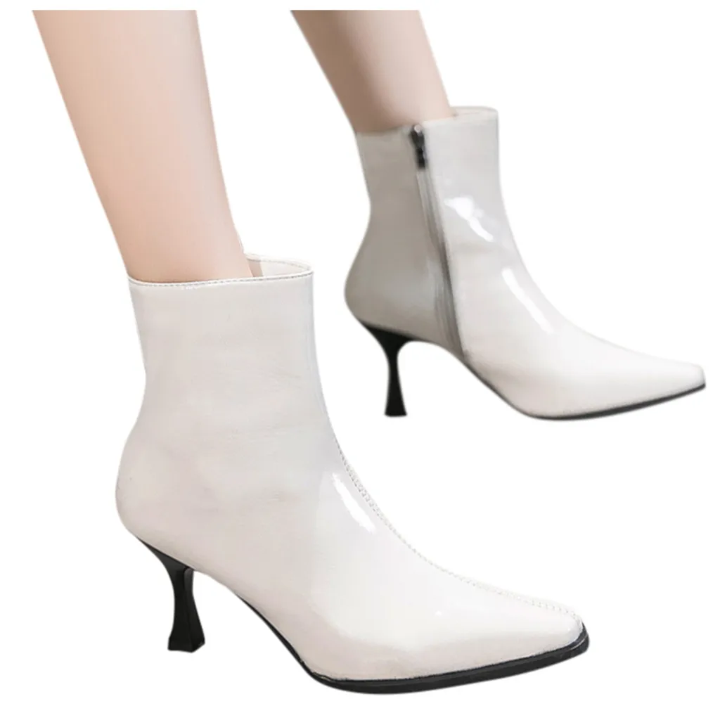 Ботинки на резиновой подошве женские высоком каблуке сапоги Для женщин с
