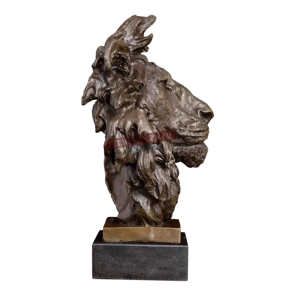 Женская статуя диких животных бюст скульптура искусство домашний офис стол